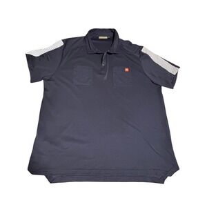 McDonalds Polo Shirt Mens 2XL R Short Sleeve Navy Blue Work Uniform Pocket Logo